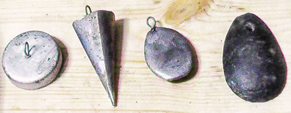 Формы рыболовных грузил